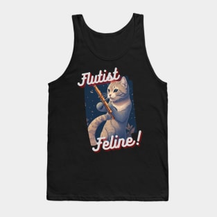 Flutist Cat: "Flutist Feline" Tank Top